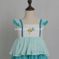 High quality embroidered chiffon ruffle dress